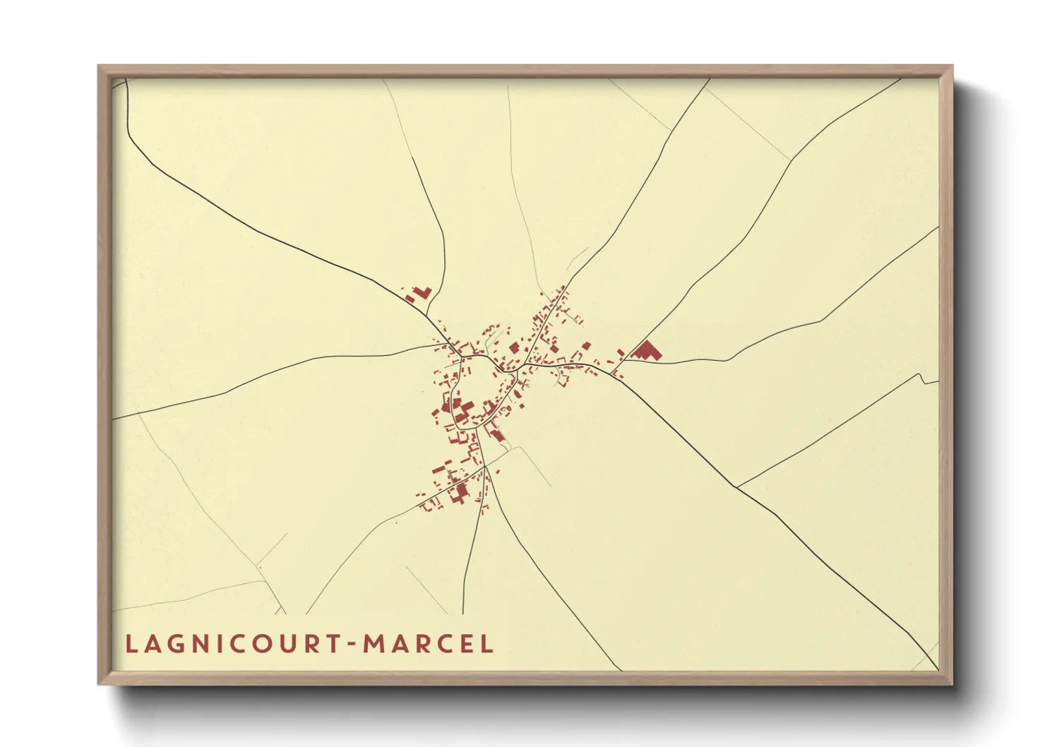 Une affiche de carte sur Lagnicourt-Marcel