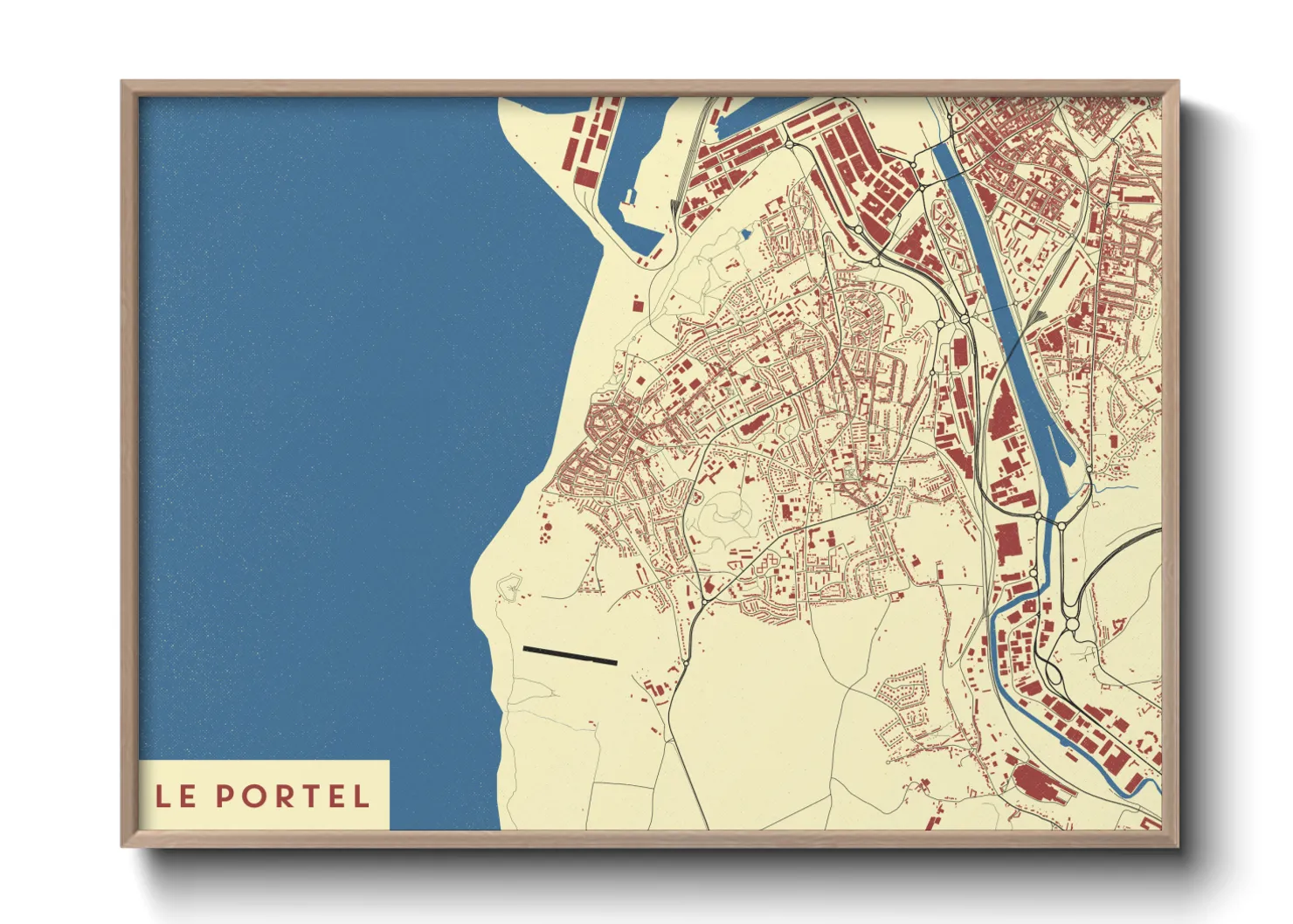 Une affiche de carte sur Le Portel