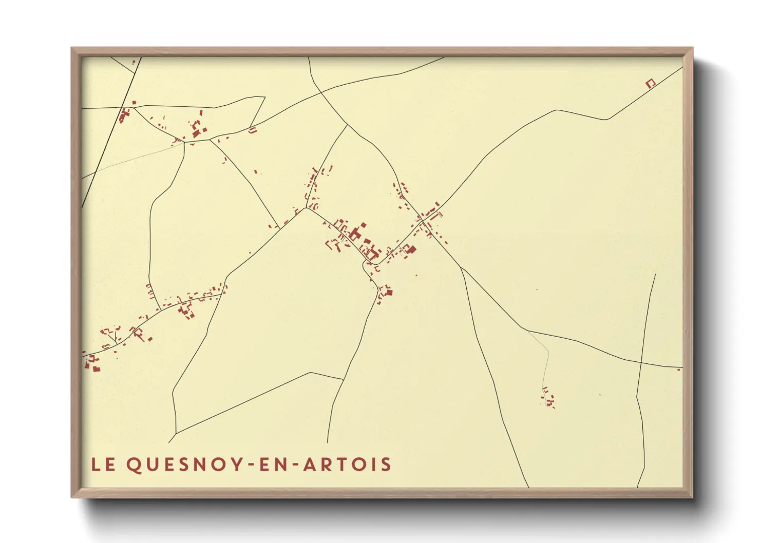 Une affiche de carte sur Le Quesnoy-en-Artois