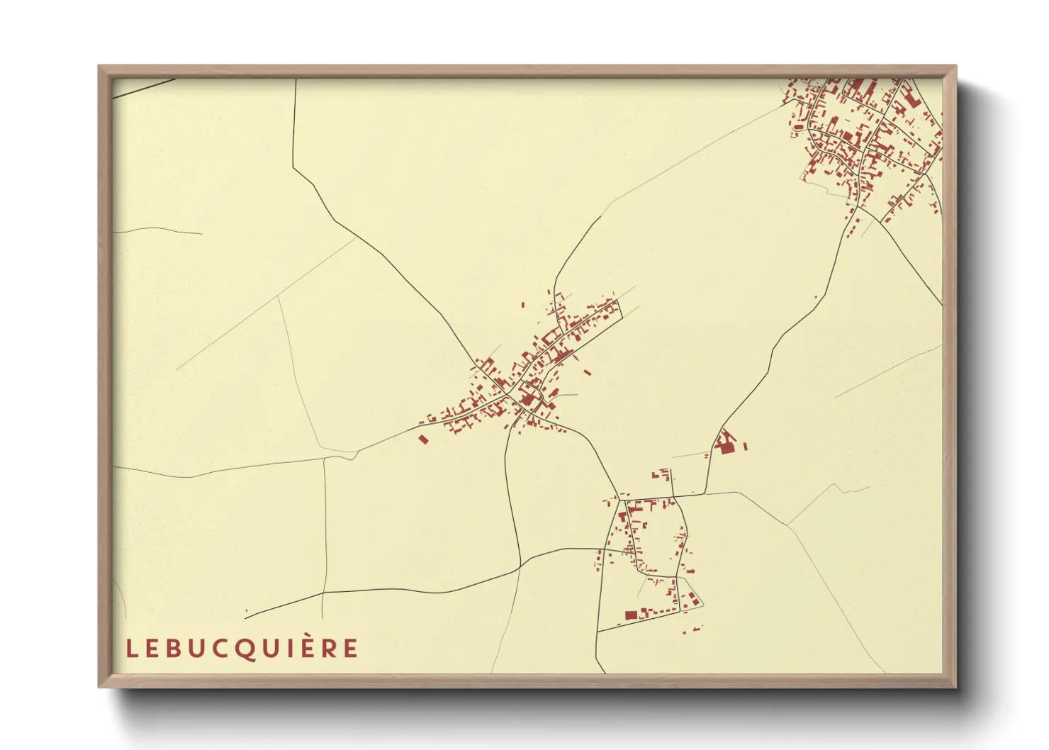 Une affiche de carte sur Lebucquière