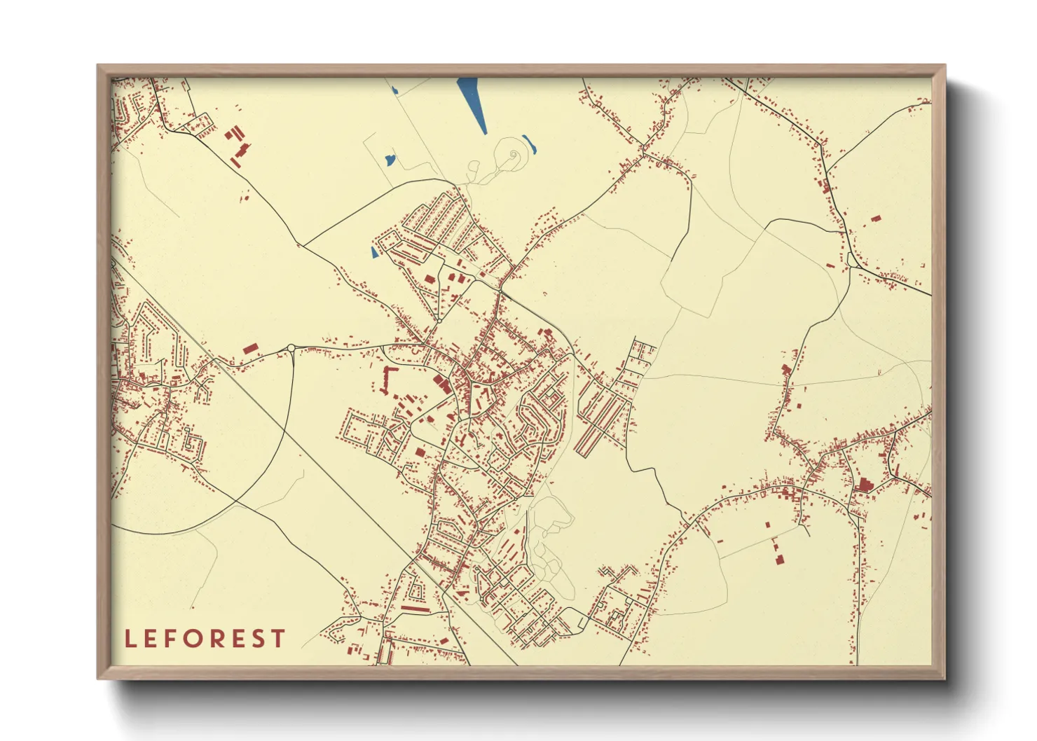 Une affiche de carte sur Leforest