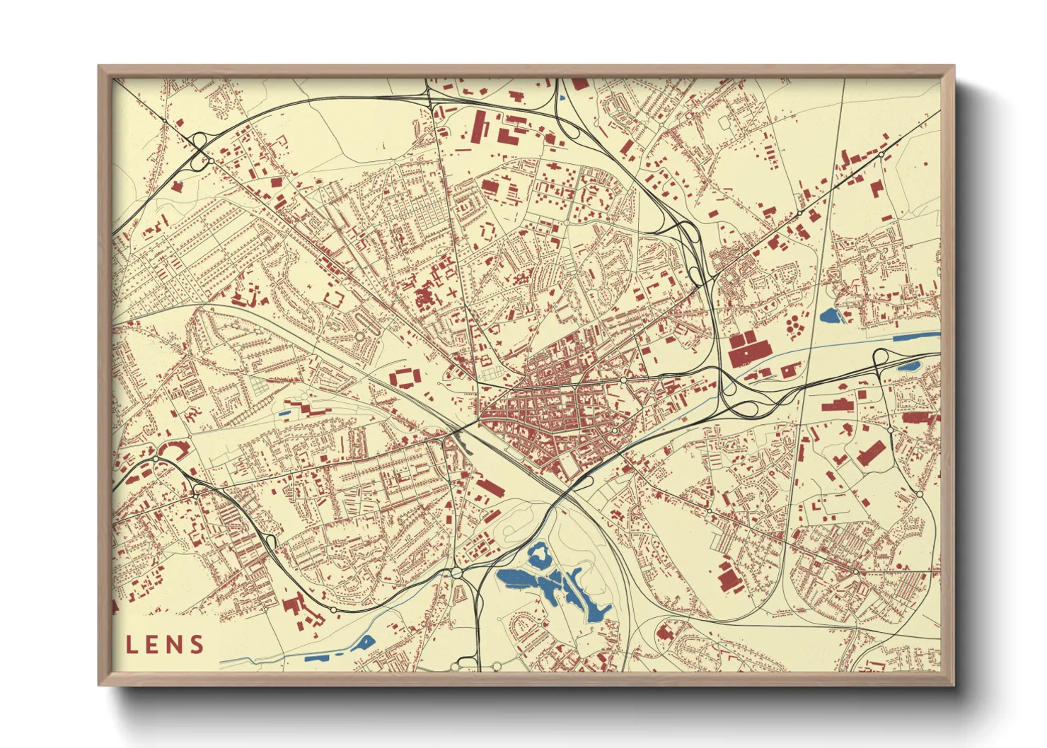 Une affiche de carte sur Lens