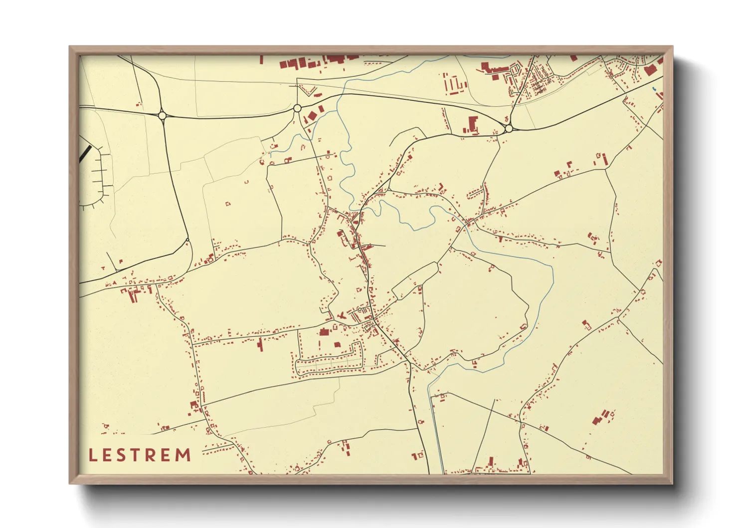 Une affiche de carte sur Lestrem