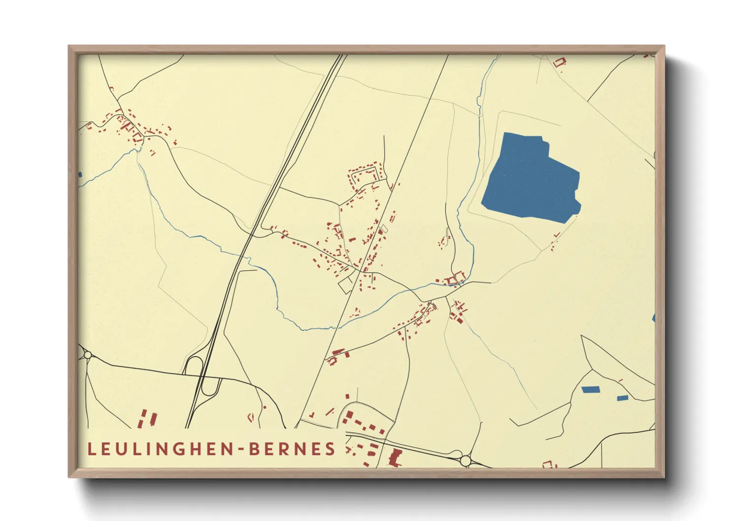 Une affiche de carte sur Leulinghen-Bernes