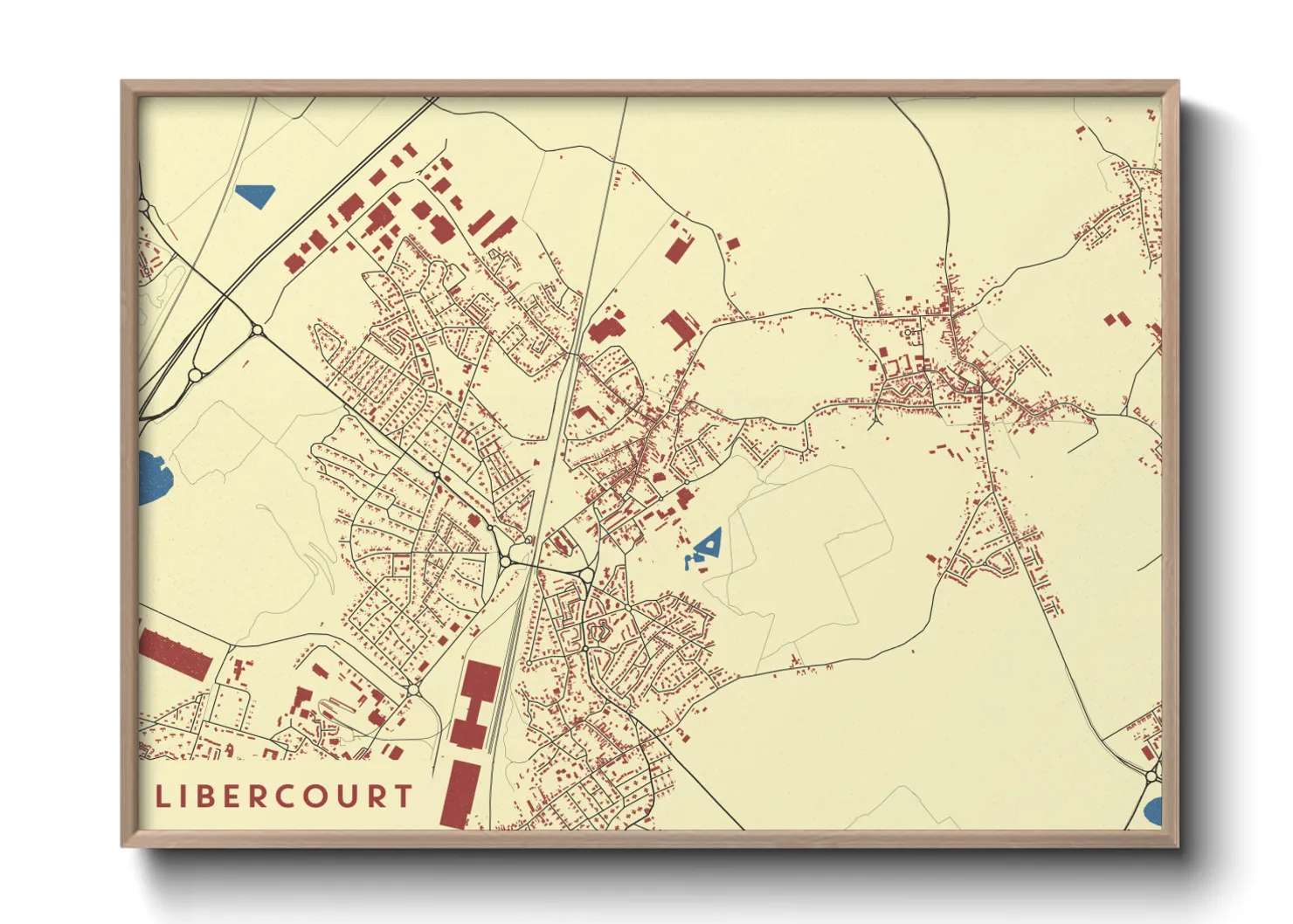 Une affiche de carte sur Libercourt