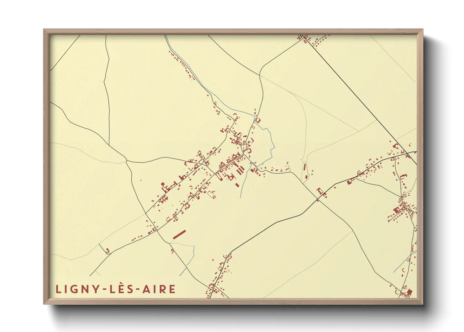 Une affiche de carte sur Ligny-lès-Aire