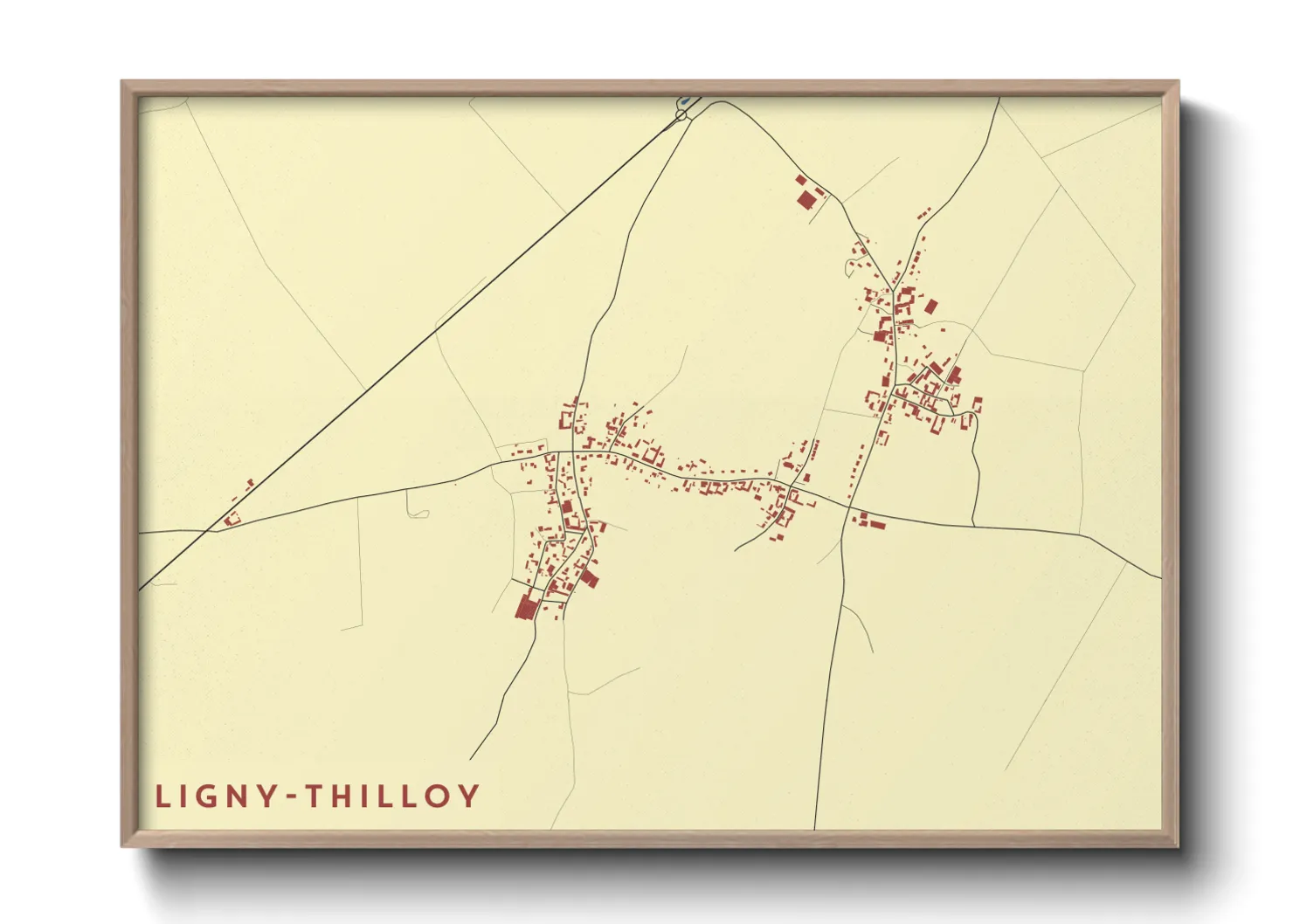 Une affiche de carte sur Ligny-Thilloy