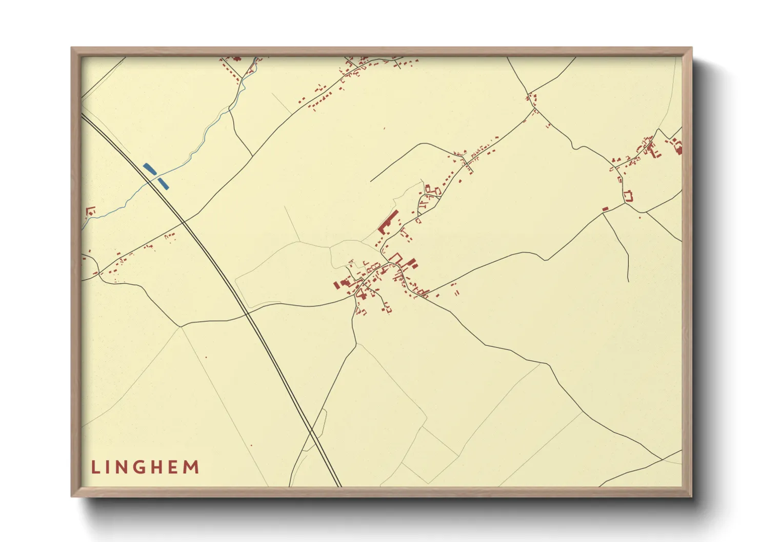Une affiche de carte sur Linghem