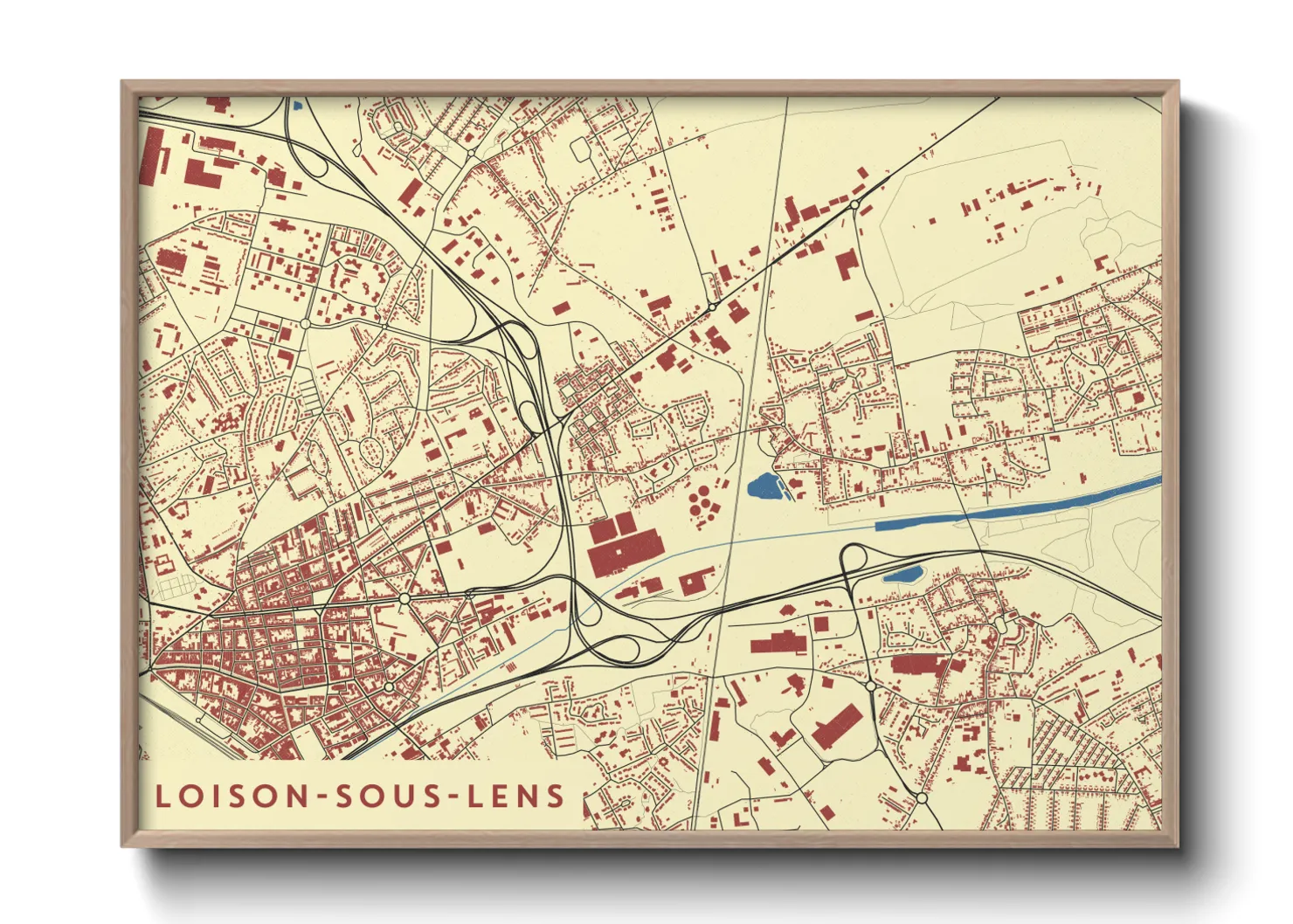 Une affiche de carte sur Loison-sous-Lens