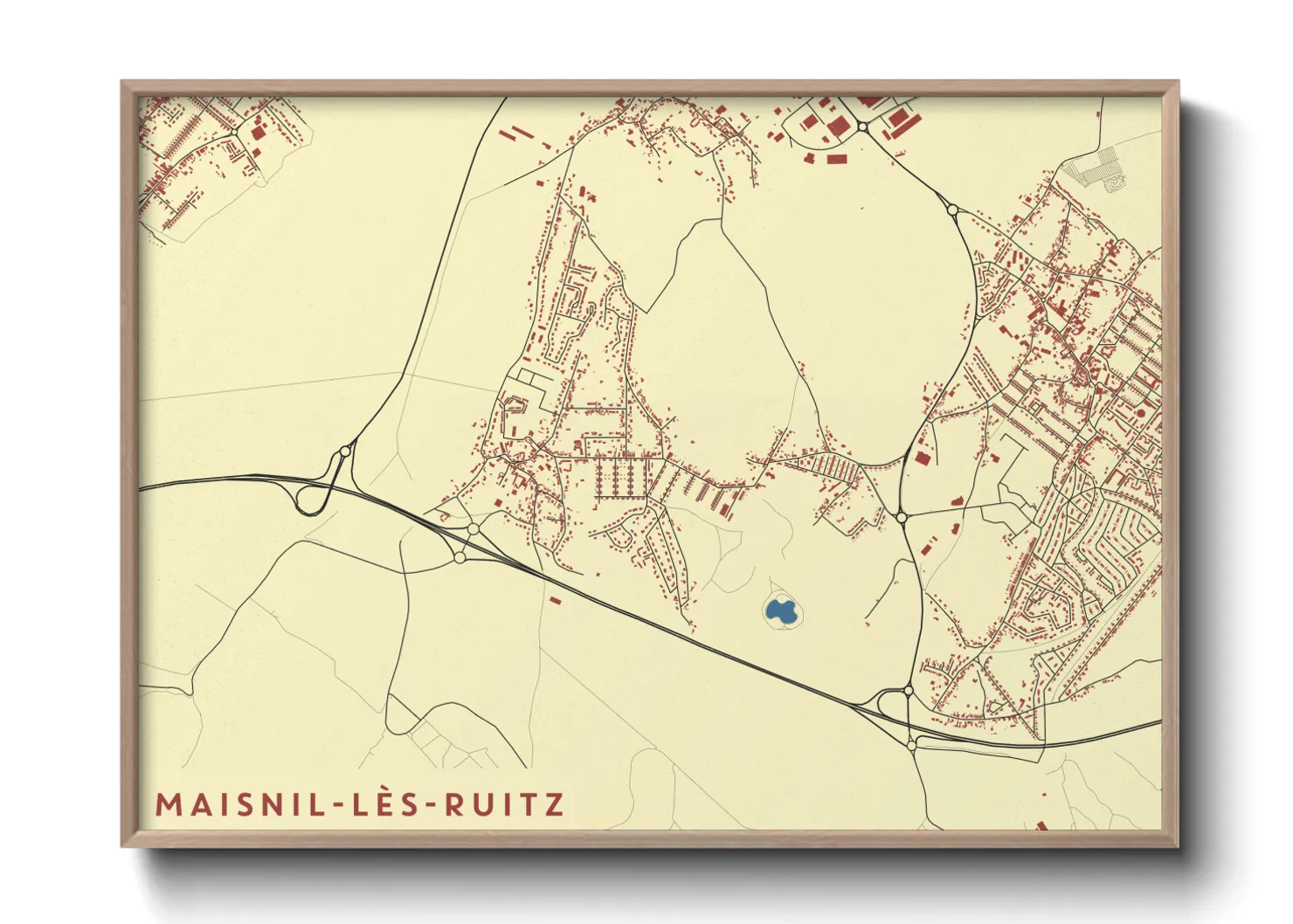Une affiche de carte sur Maisnil-lès-Ruitz