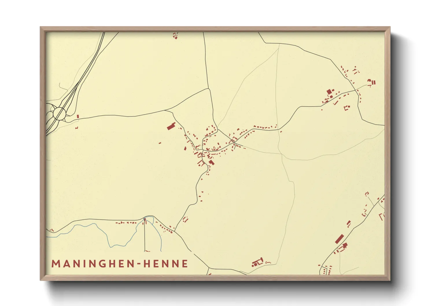 Une affiche de carte sur Maninghen-Henne