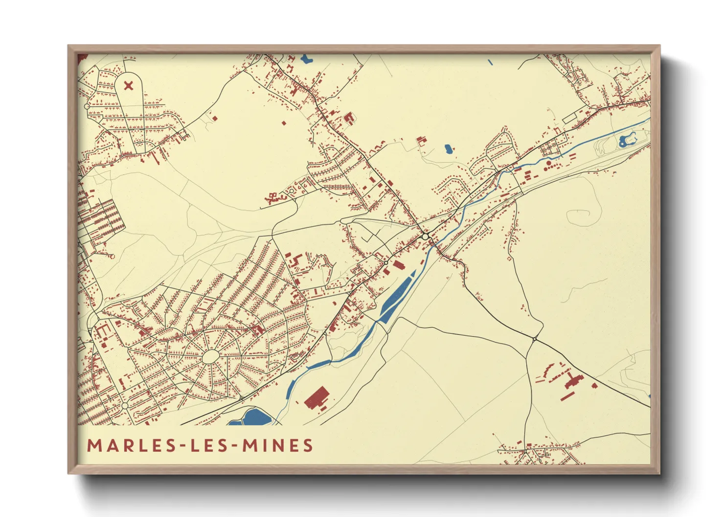 Une affiche de carte sur Marles-les-Mines