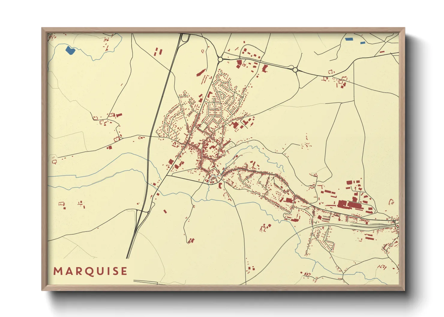 Une affiche de carte sur Marquise