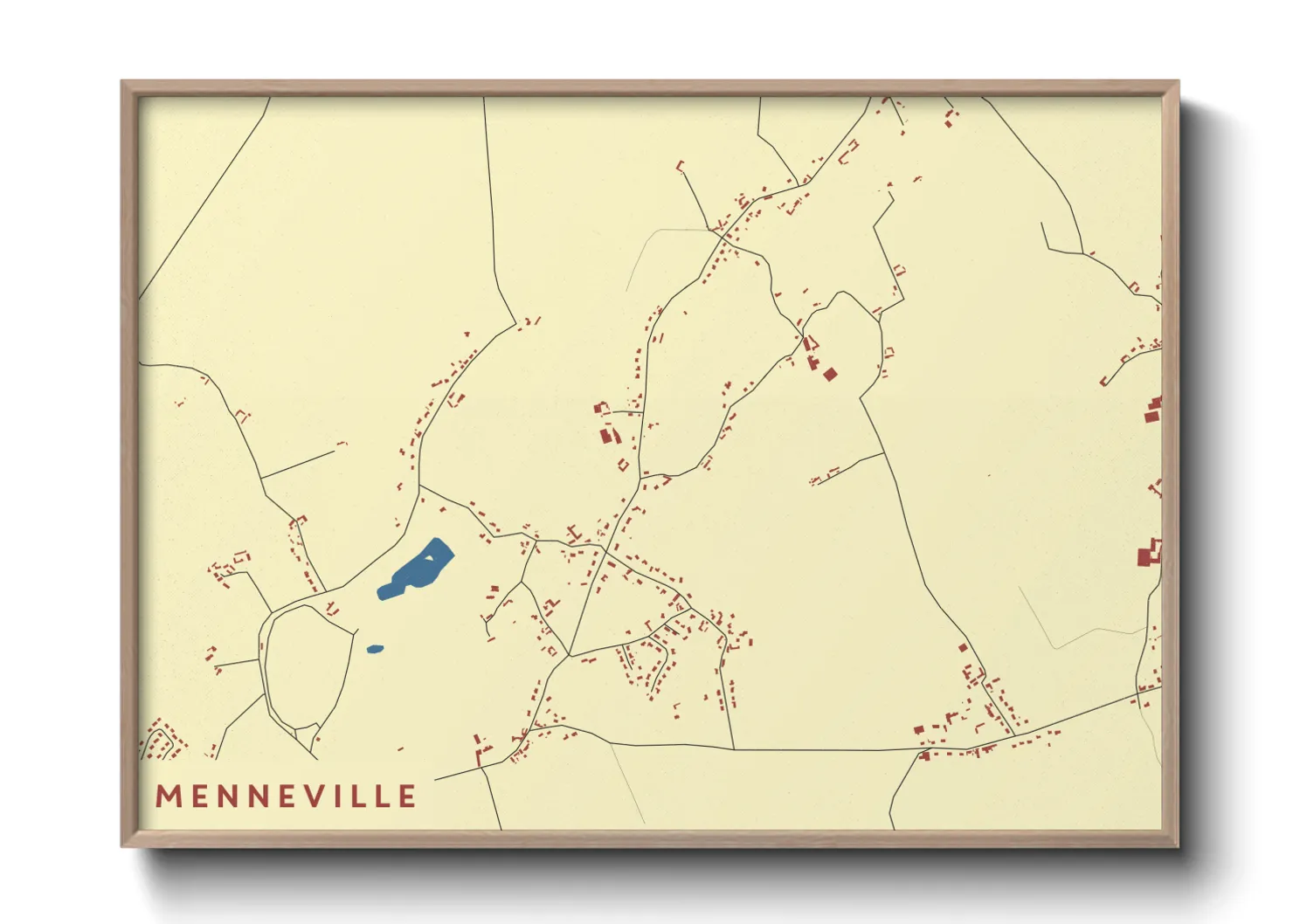 Une affiche de carte sur Menneville