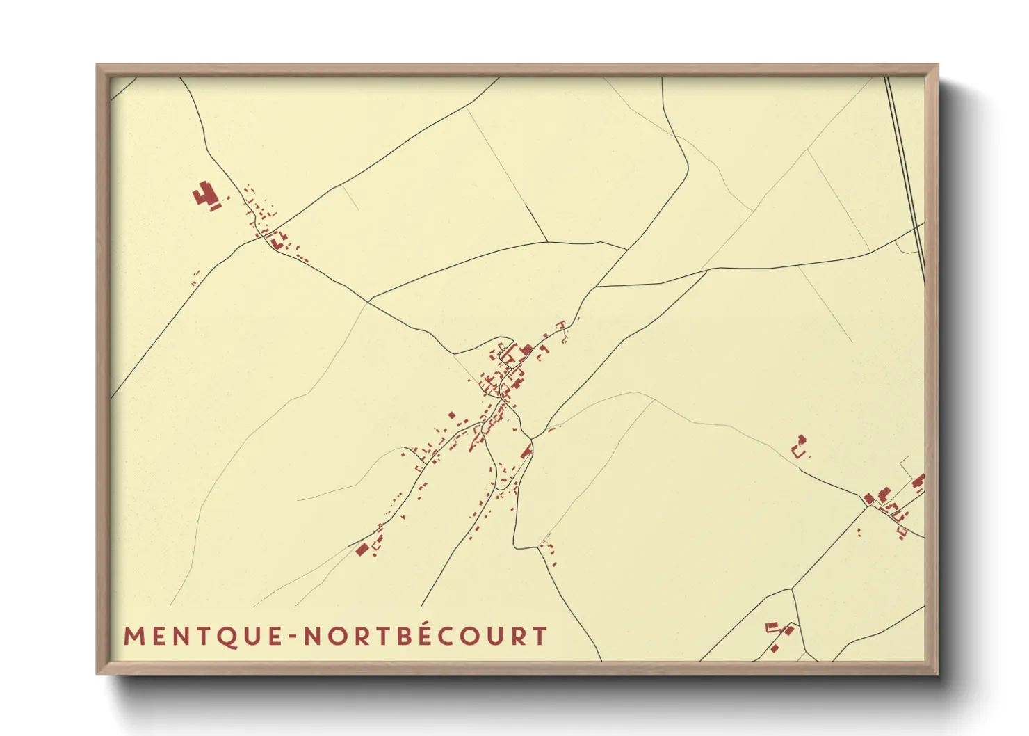 Une affiche de carte sur Mentque-Nortbécourt