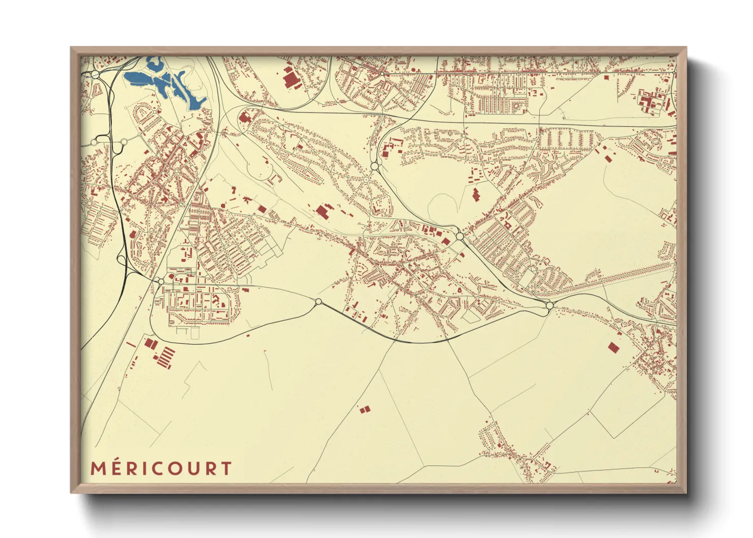 Une affiche de carte sur Méricourt