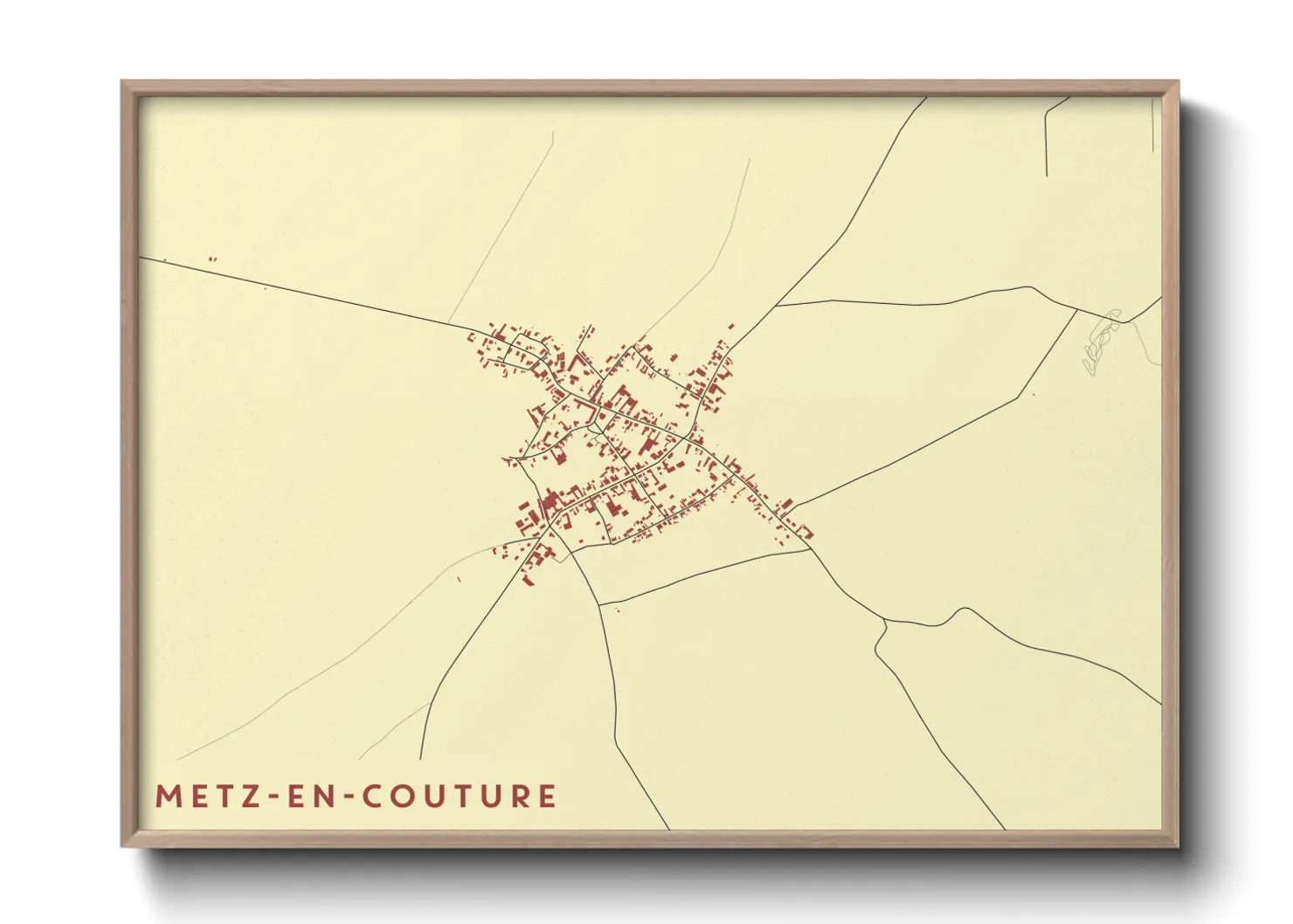 Une affiche de carte sur Metz-en-Couture