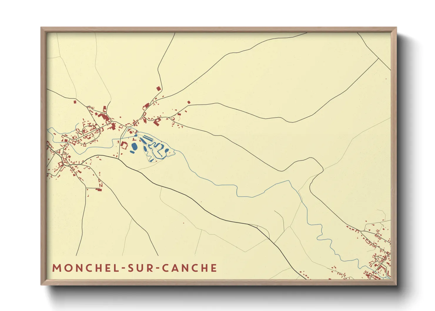 Une affiche de carte sur Monchel-sur-Canche