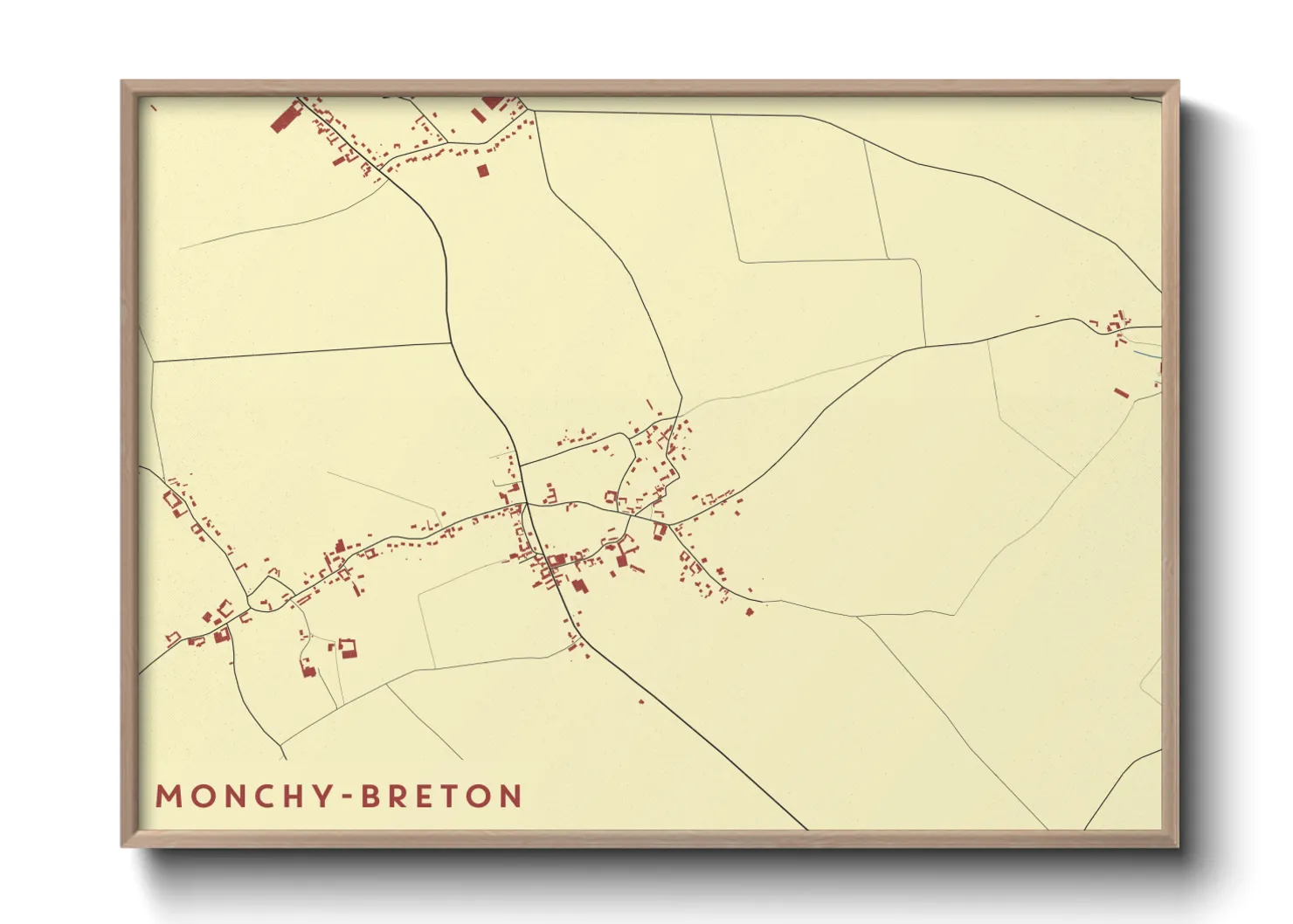 Une affiche de carte sur Monchy-Breton