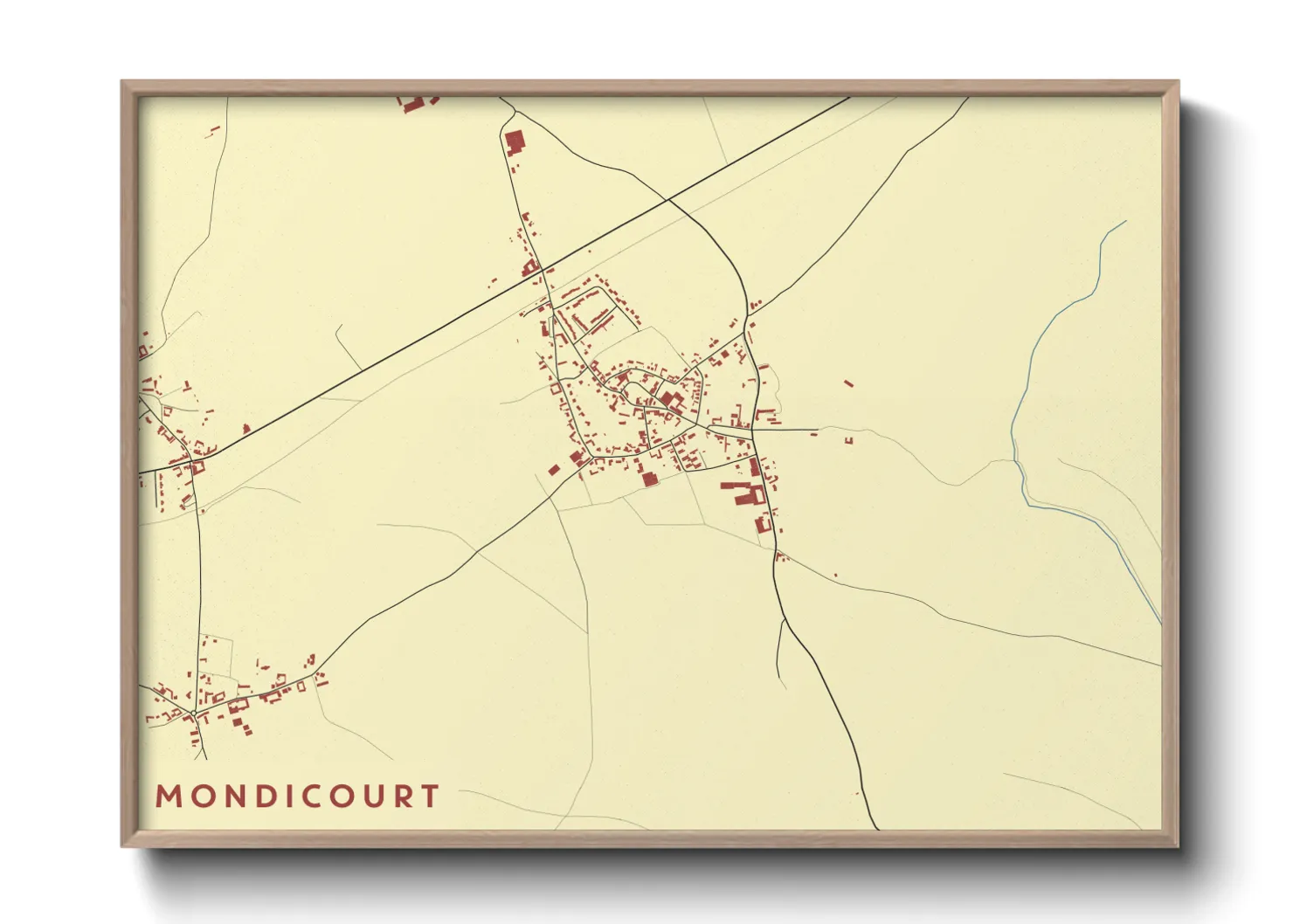 Une affiche de carte sur Mondicourt