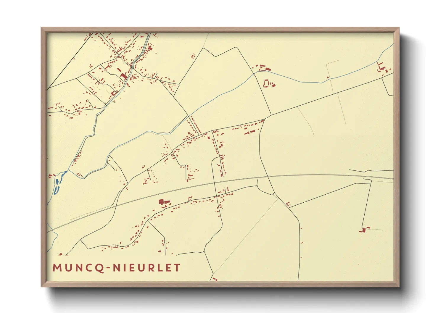 Une affiche de carte sur Muncq-Nieurlet