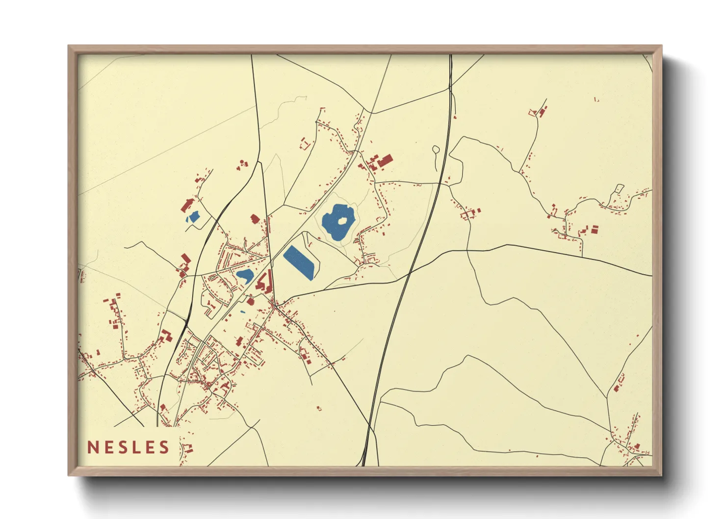 Une affiche de carte sur Nesles