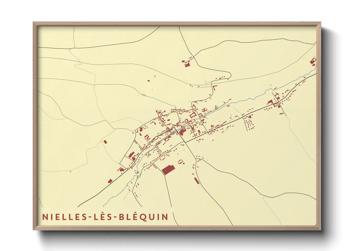 Une affiche de carte sur Nielles-lès-Bléquin