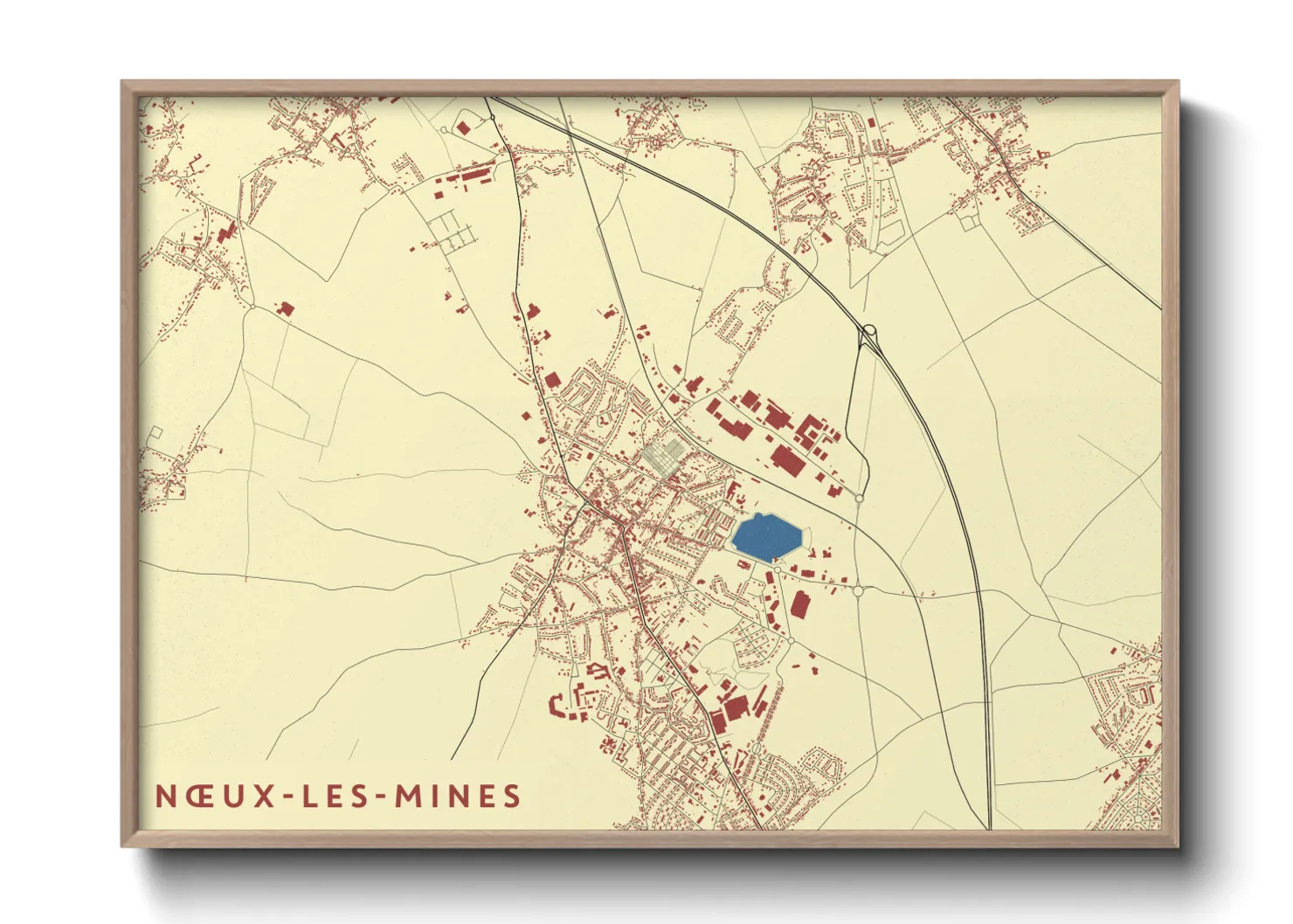 Une affiche de carte sur Nœux-les-Mines