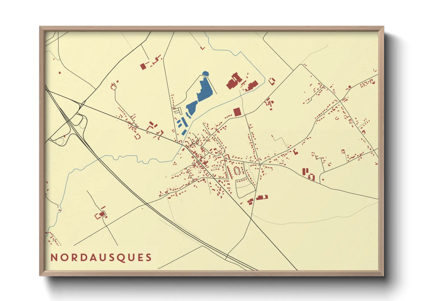 Une affiche de carte sur Nordausques