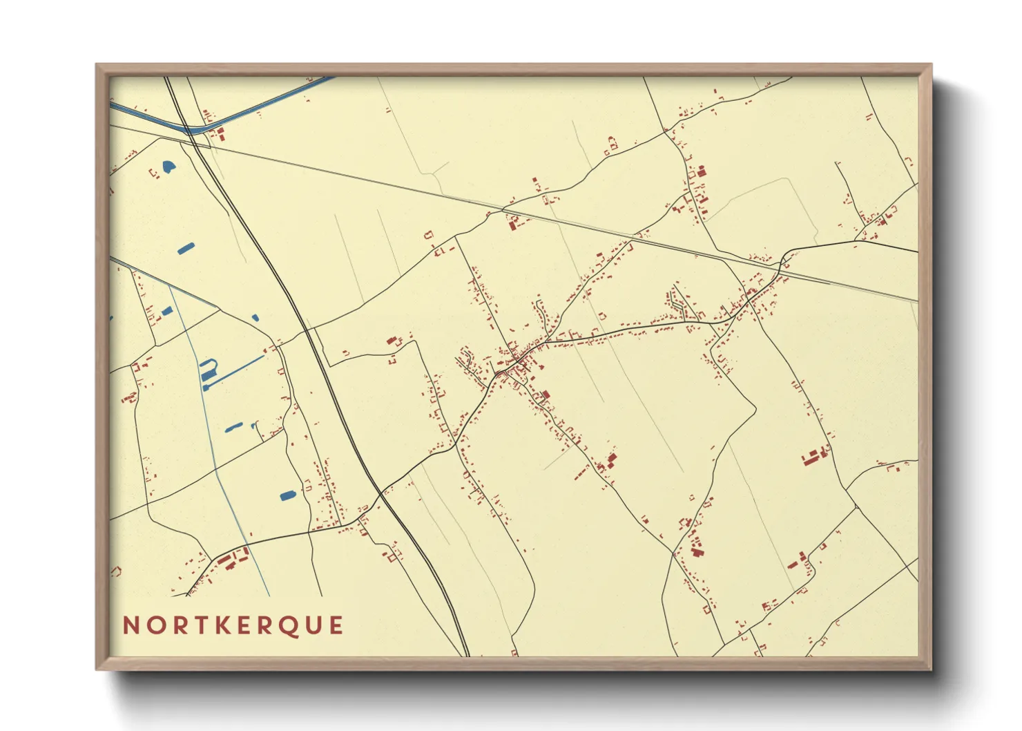 Une affiche de carte sur Nortkerque