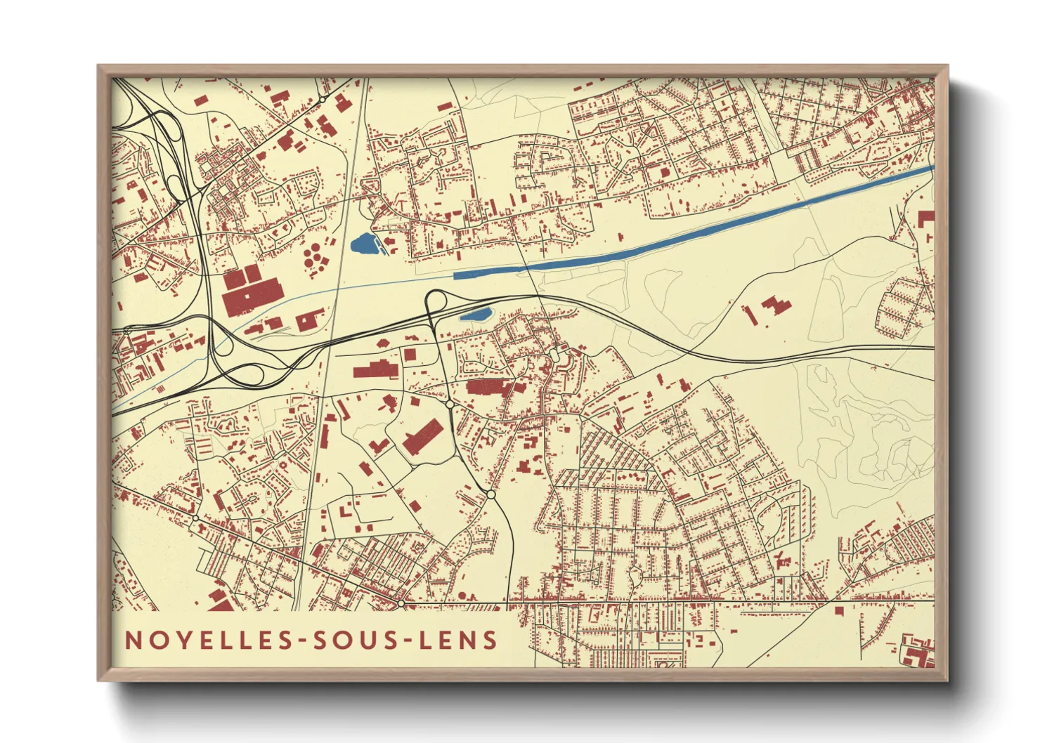 Une affiche de carte sur Noyelles-sous-Lens