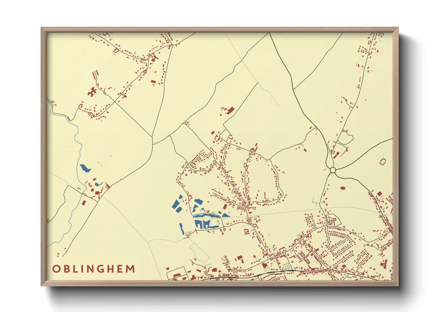 Une affiche de carte sur Oblinghem