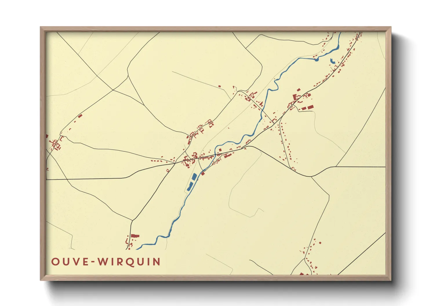 Une affiche de carte sur Ouve-Wirquin