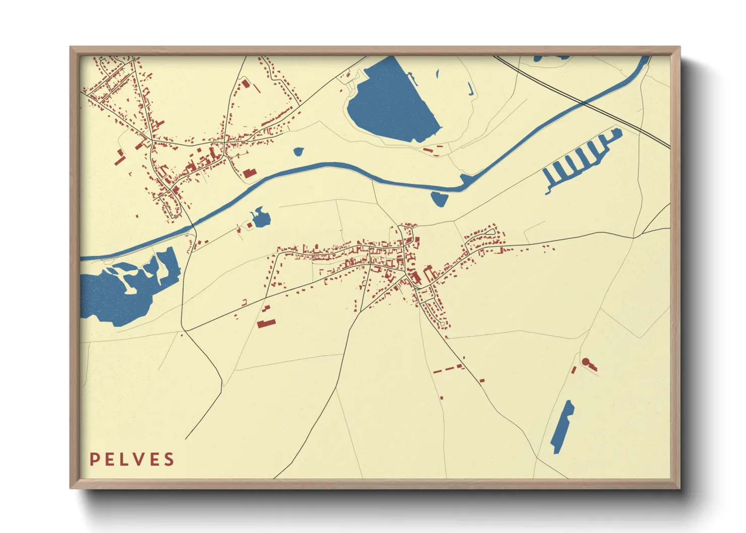 Une affiche de carte sur Pelves