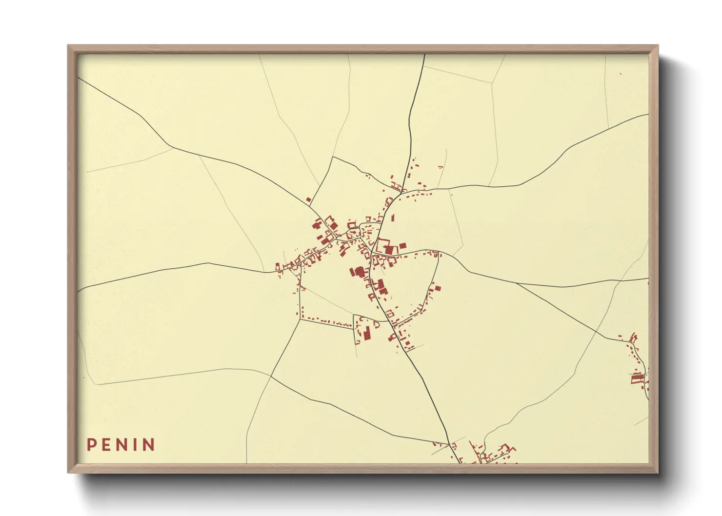 Une affiche de carte sur Penin
