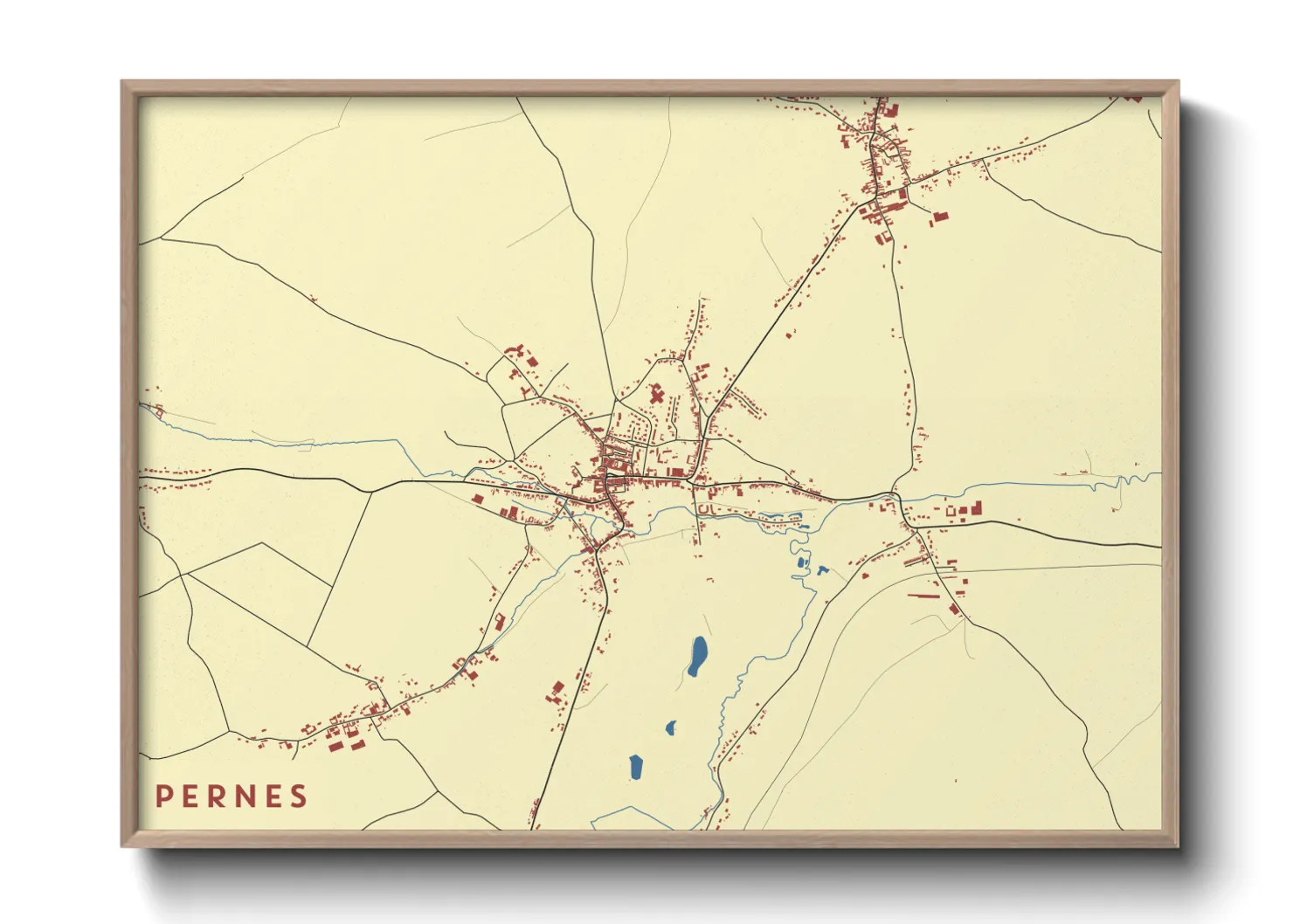 Une affiche de carte sur Pernes