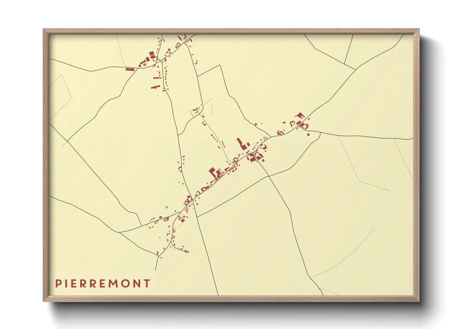 Une affiche de carte sur Pierremont