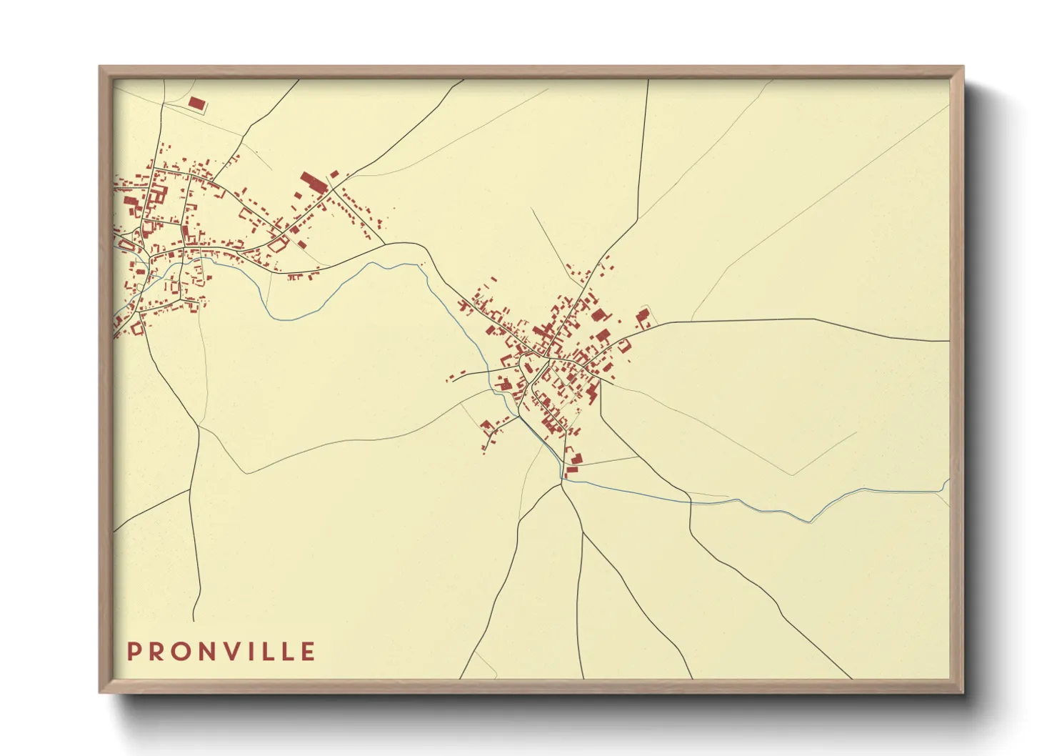 Une affiche de carte sur Pronville