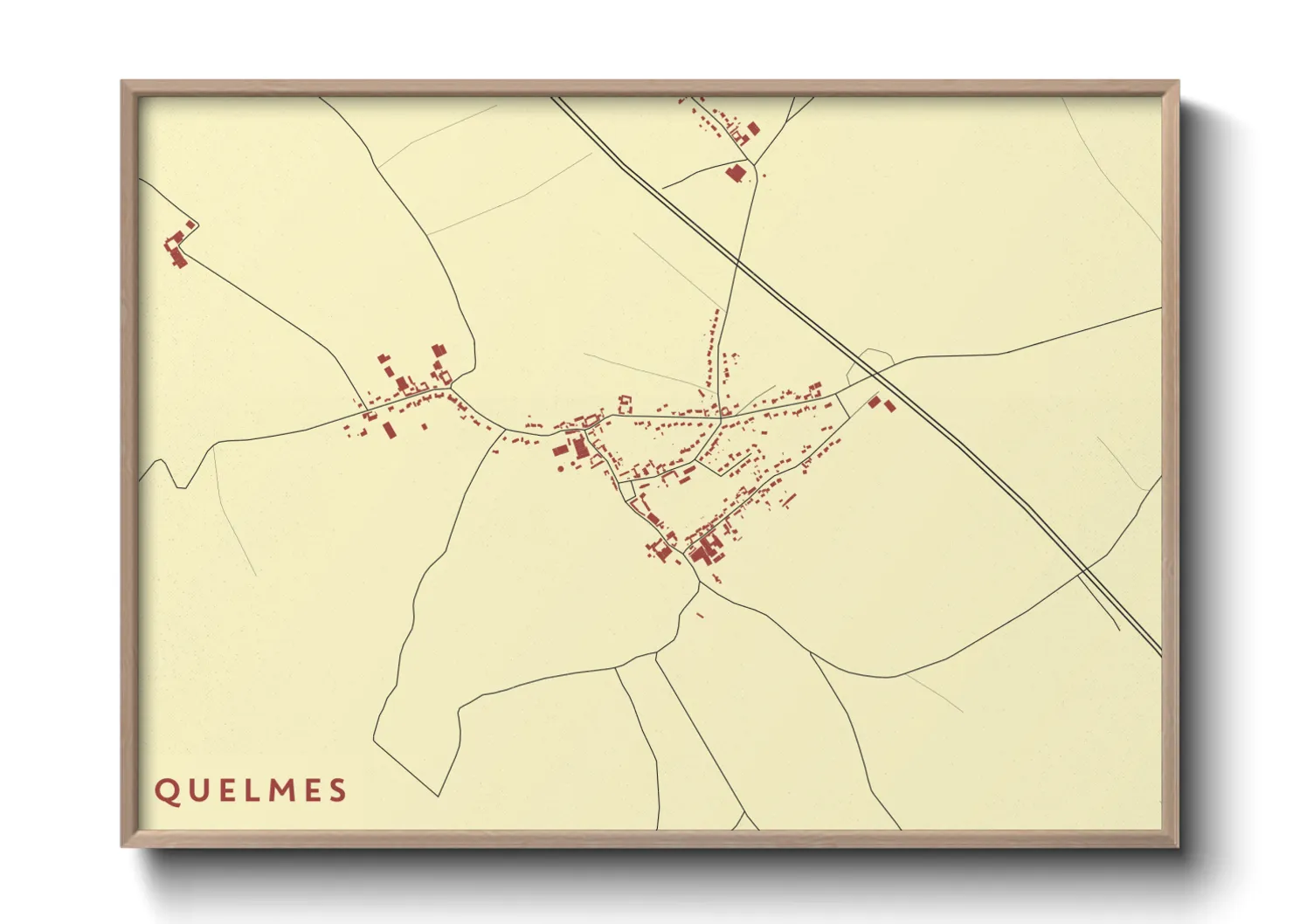 Une affiche de carte sur Quelmes