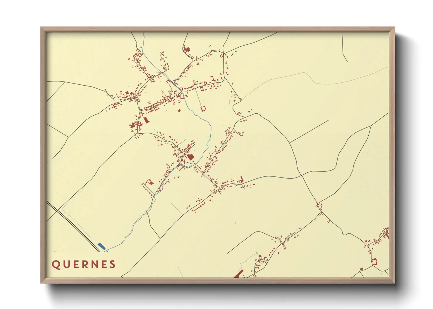 Une affiche de carte sur Quernes