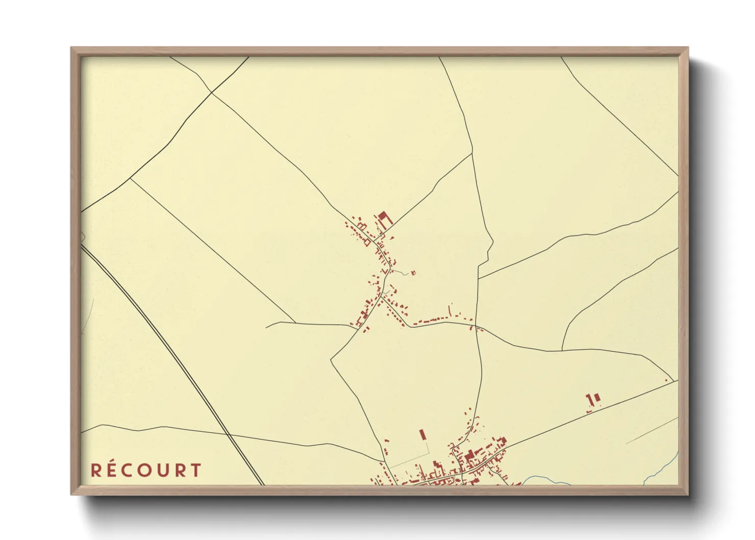 Une affiche de carte sur Récourt