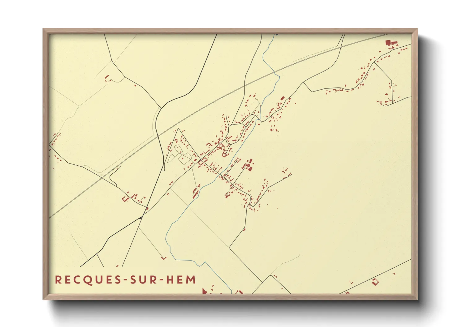 Une affiche de carte sur Recques-sur-Hem