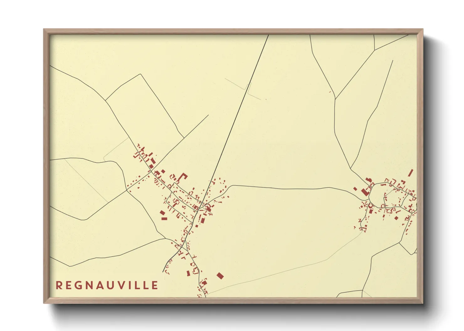 Une affiche de carte sur Regnauville