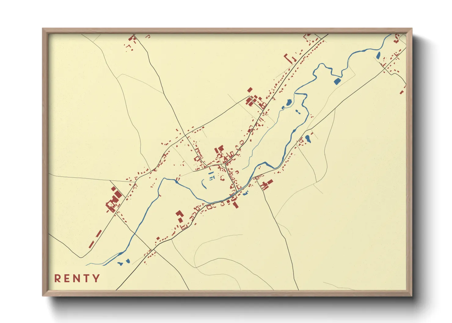 Une affiche de carte sur Renty