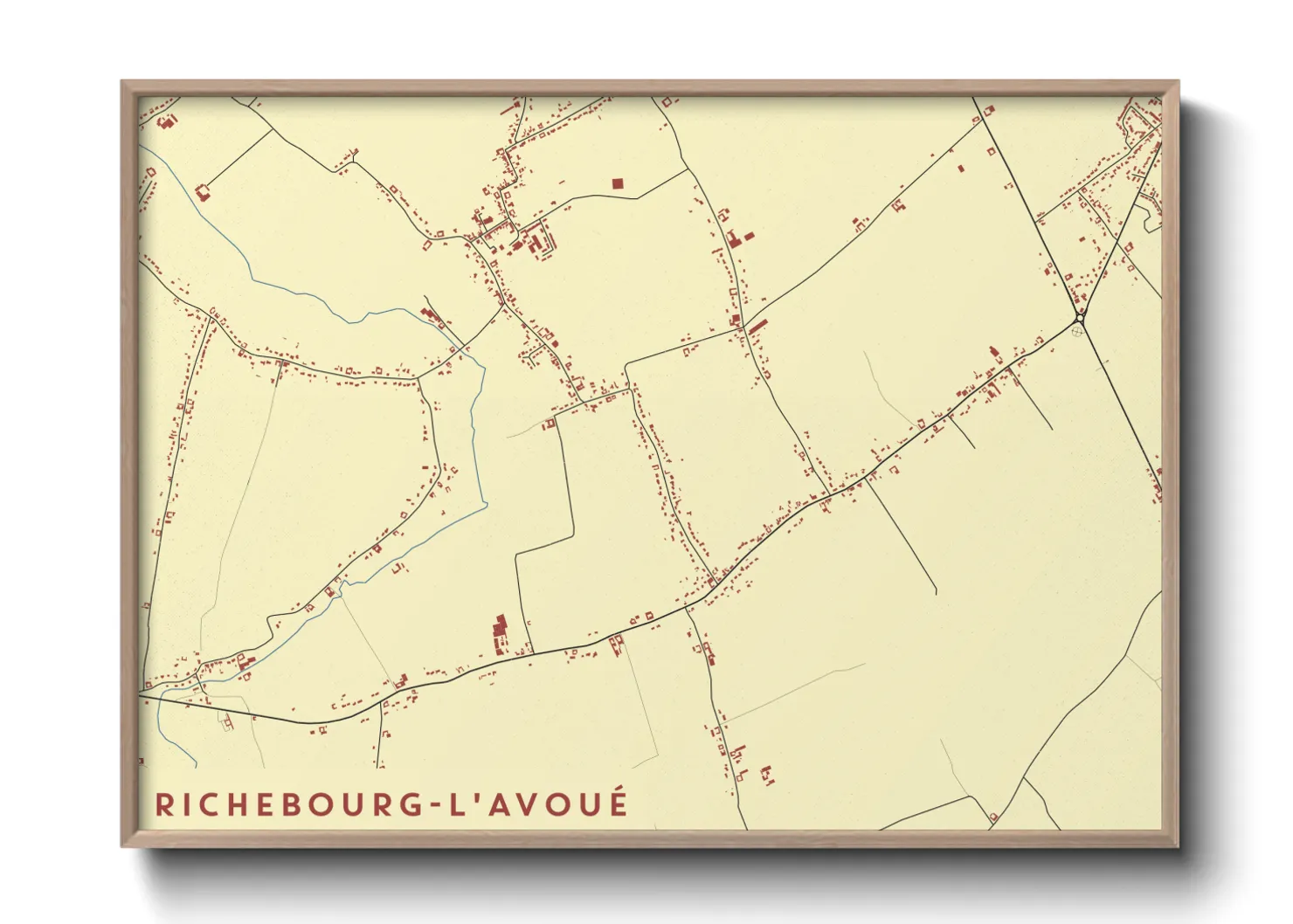 Une affiche de carte sur Richebourg-l'Avoué