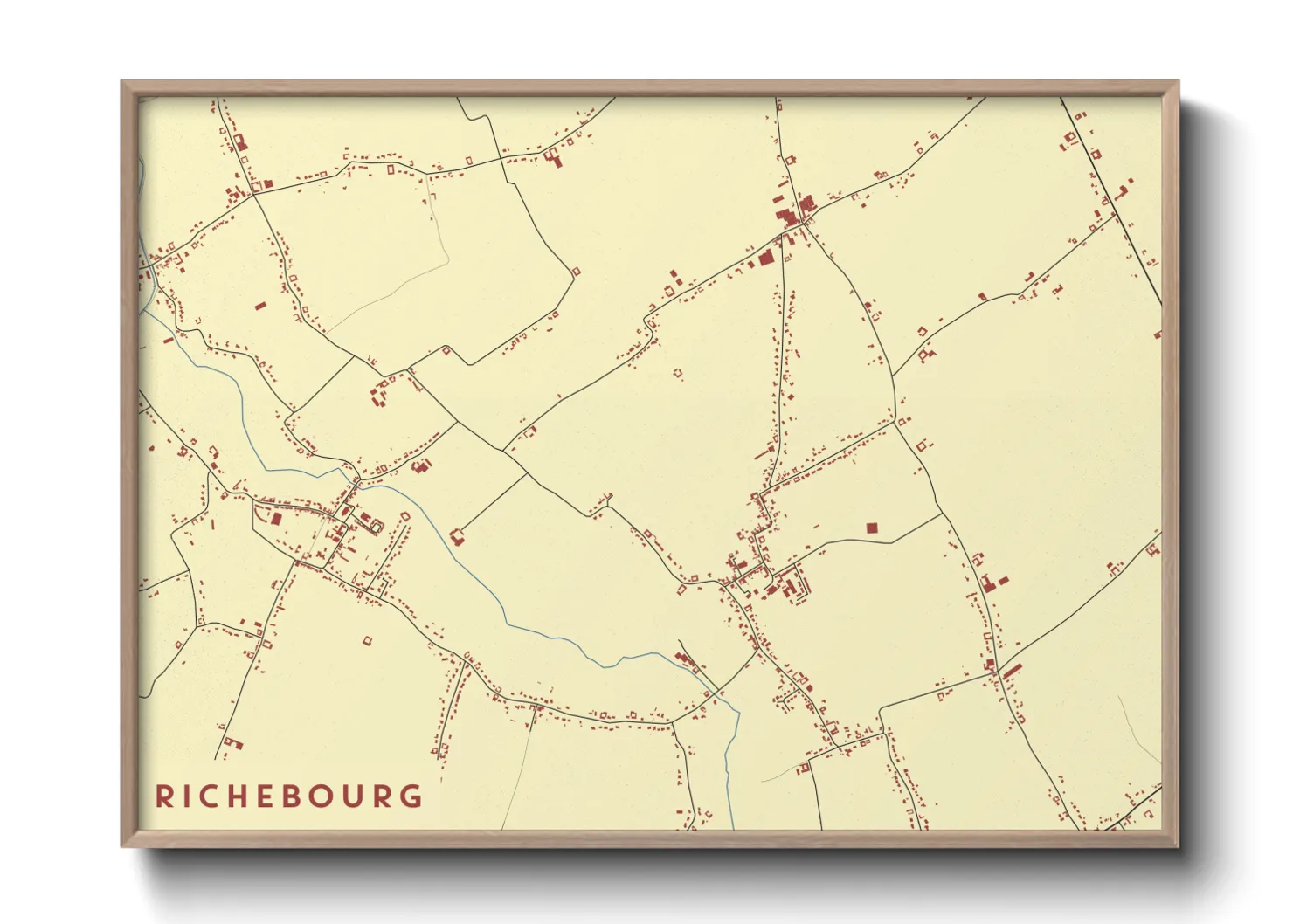 Une affiche de carte sur Richebourg