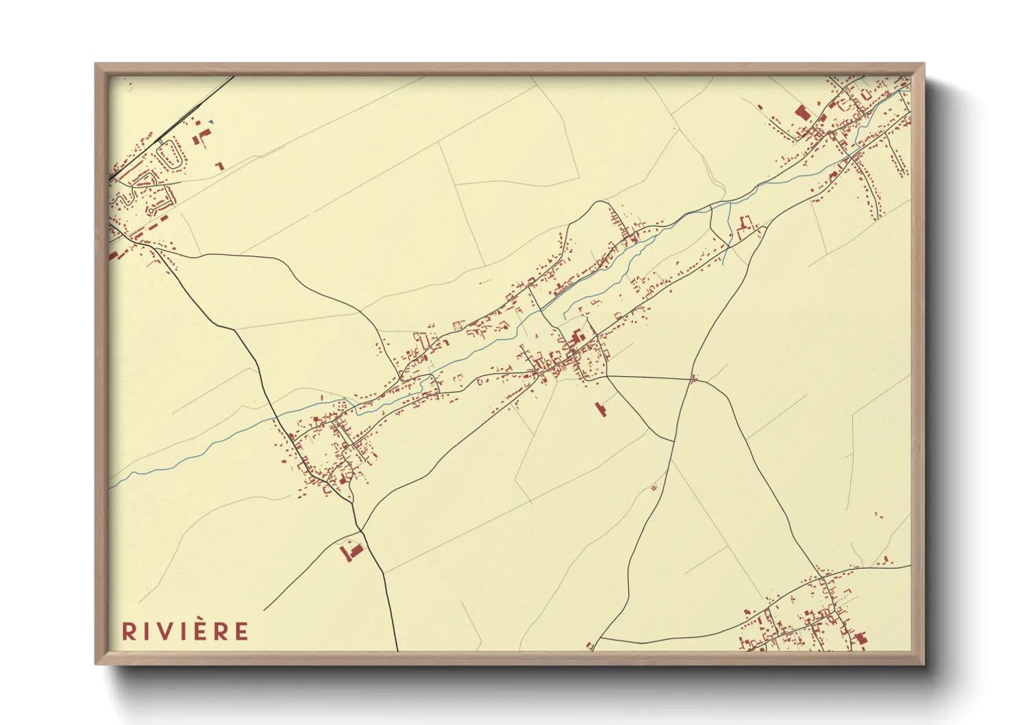 Une affiche de carte sur Rivière