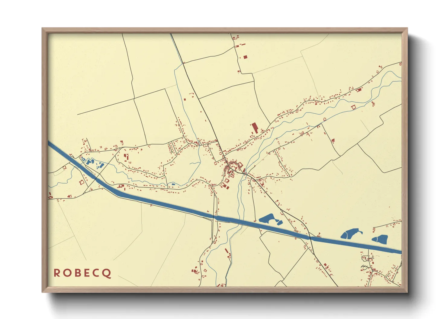 Une affiche de carte sur Robecq