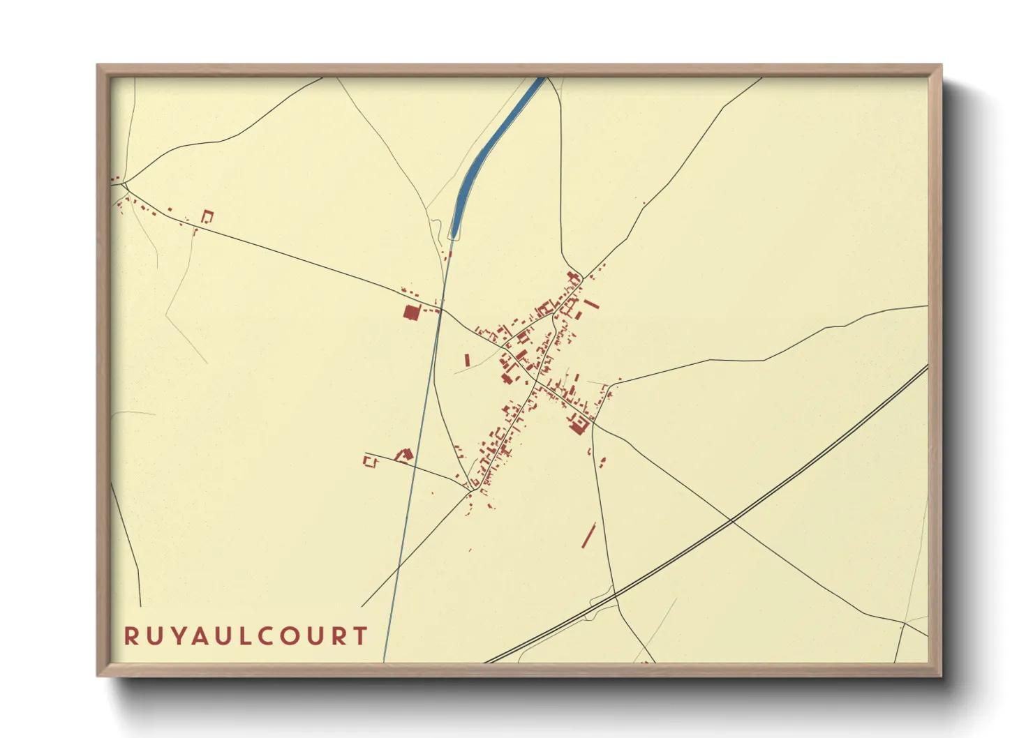 Une affiche de carte sur Ruyaulcourt