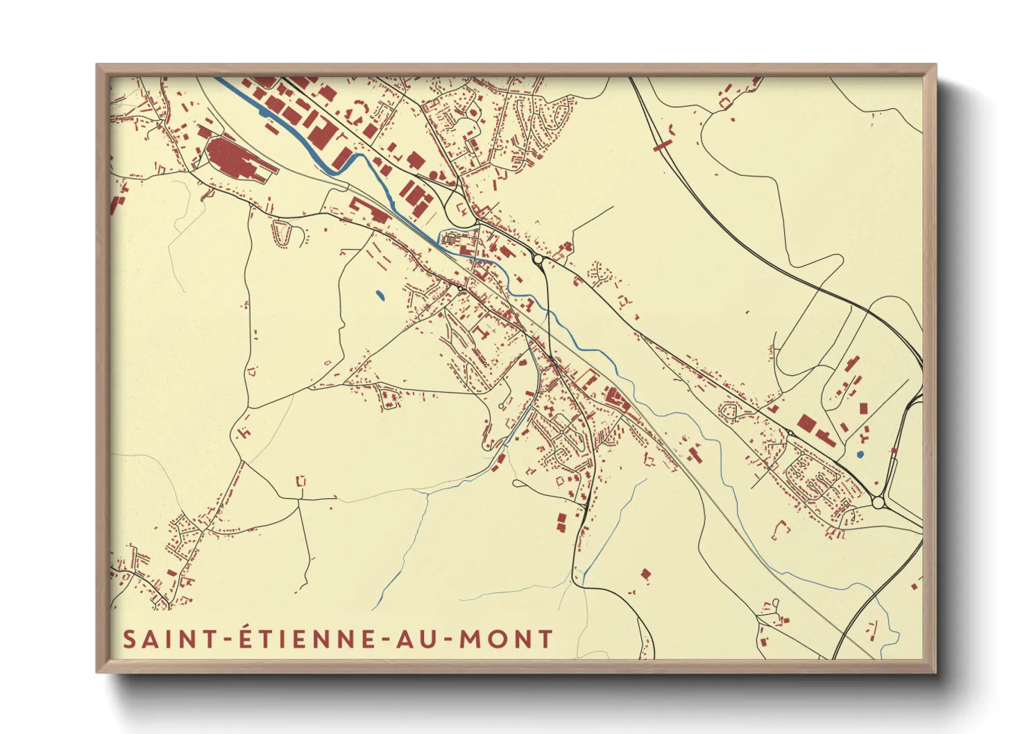 Une affiche de carte sur Saint-Étienne-au-Mont